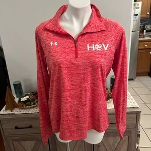 Underarmour HOV volleyball red long sleeve athletic 1/4 zip top